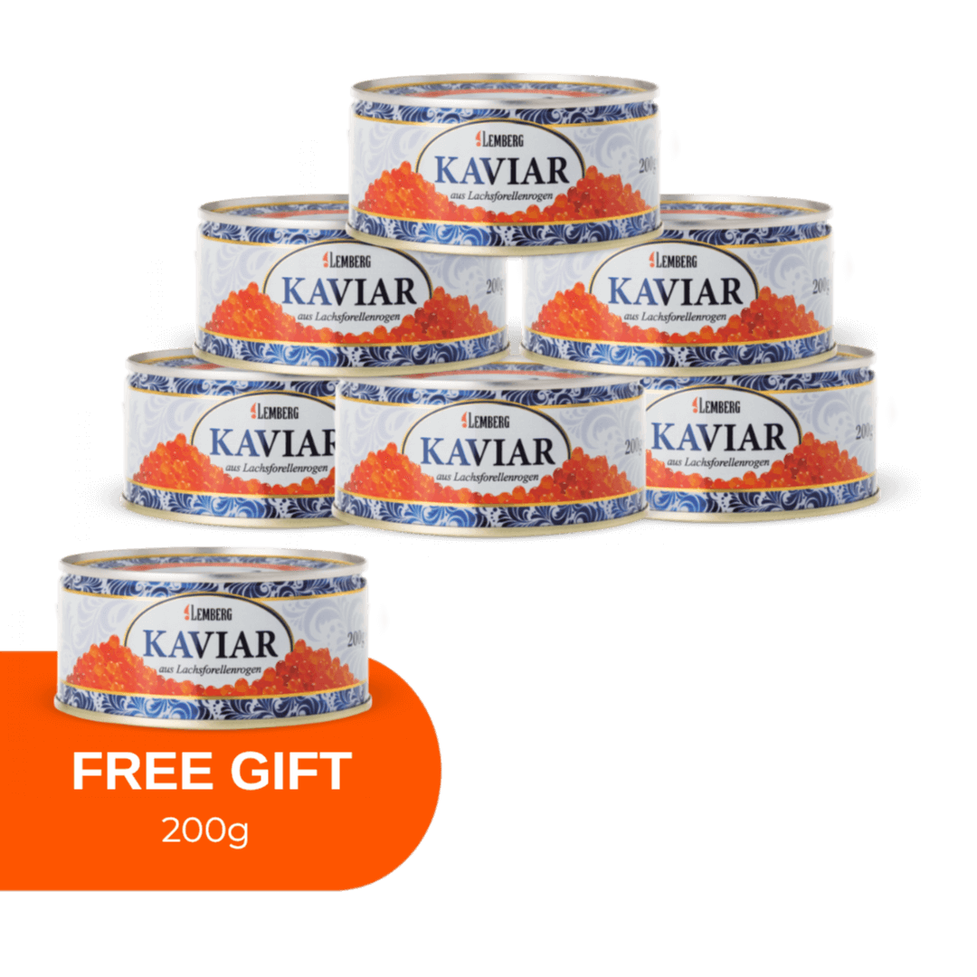 D’œufs de truite saumonée, 6 +1 x 200g