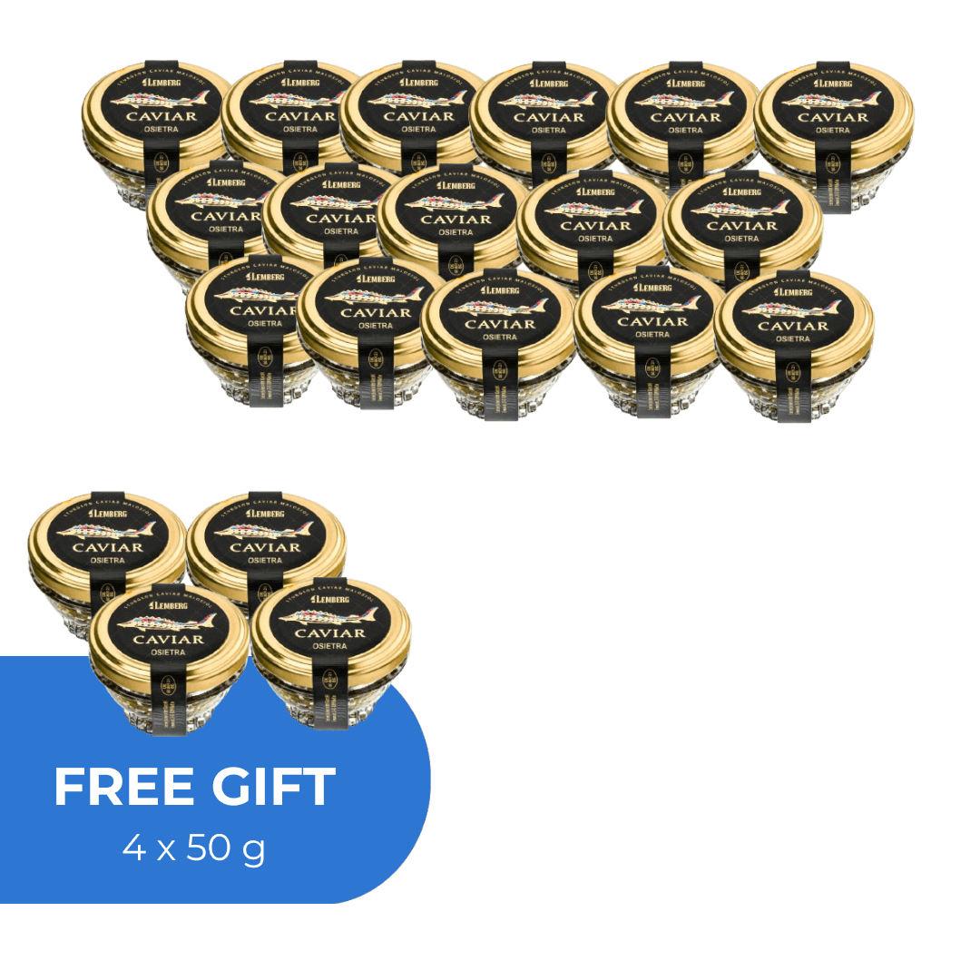 Caviar d’esturgeon OSIETRA, 16 + 4 x 50g