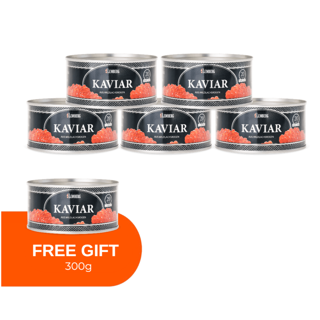 Caviar de saumon rose PLATINUM 300 g, 5 + 1
