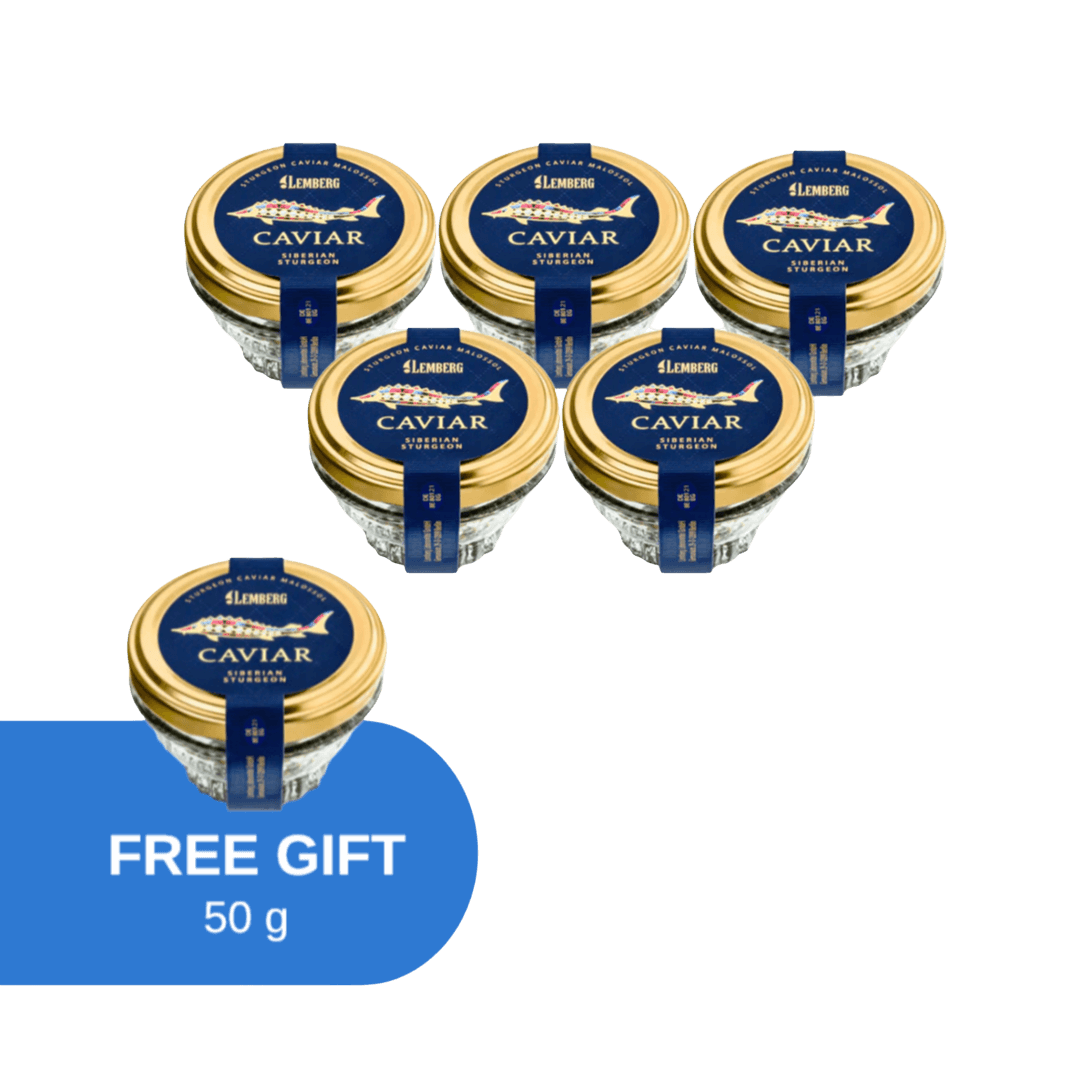 Caviar Ossetra Sibérien, 5 + 1 x 50 g