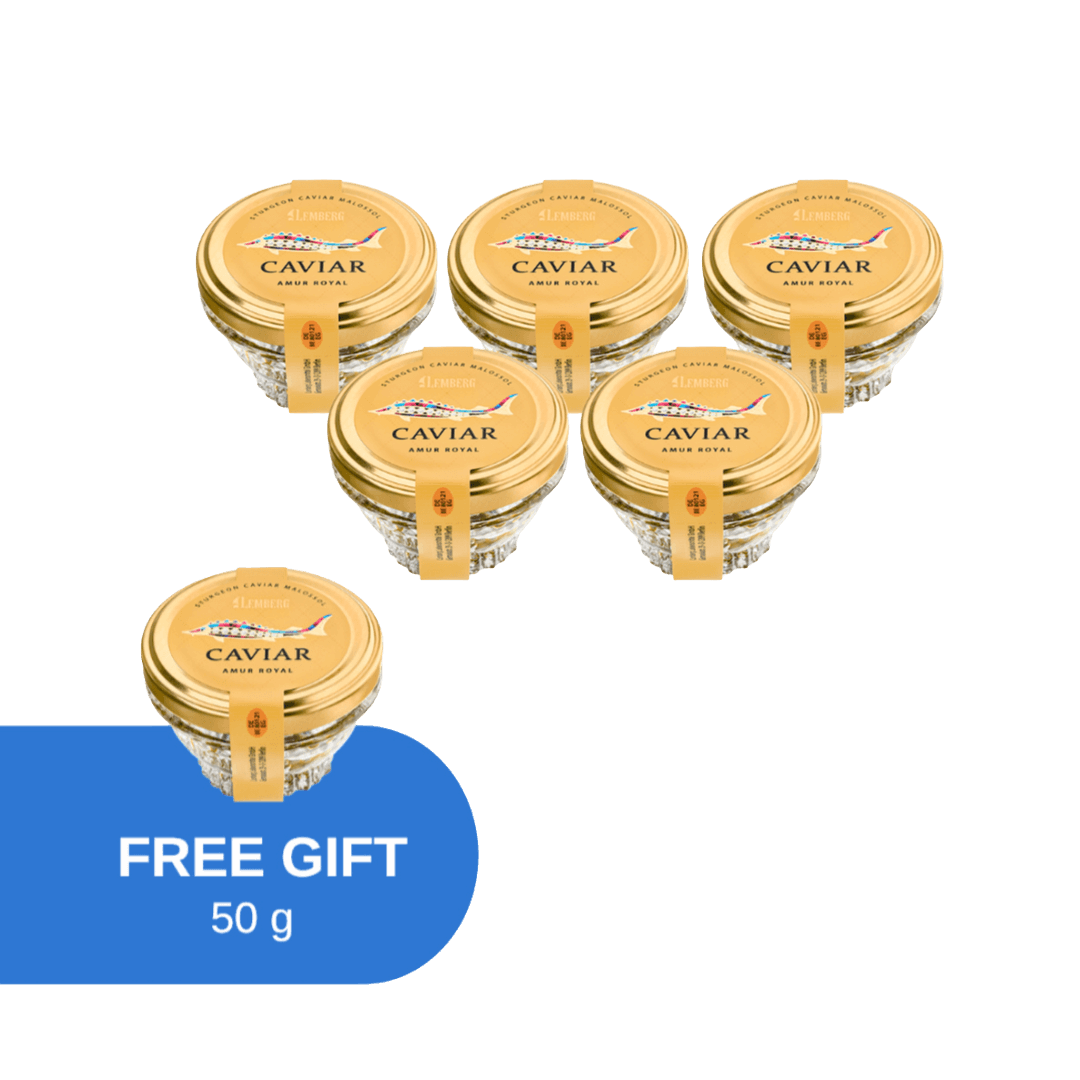 Сaviar d'esturgeon Amur Royal, 5 + 1 x 50g