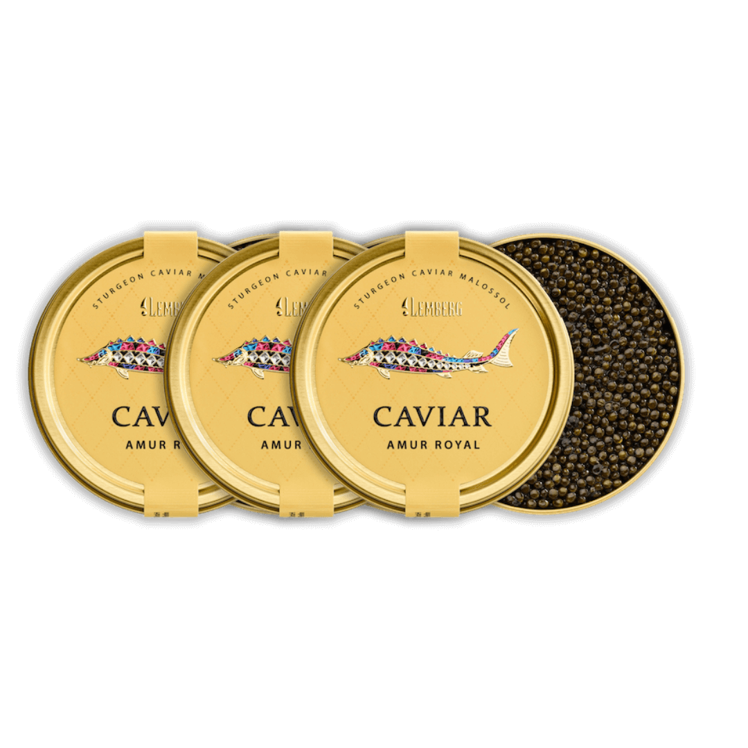 Caviar d'esturgeon Amur Royal, 3 x 100 g