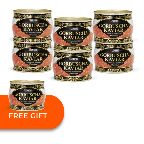 Caviar de Saumon Rose, 6 + 1 x 500g