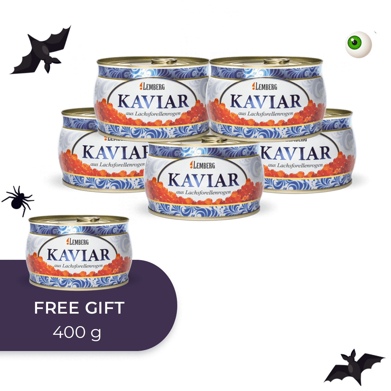 Caviar de truite saumonée, 400 g, 5+1
