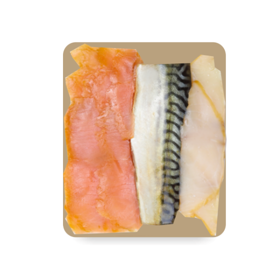 Trio de filets, fumés à froid, 300 g