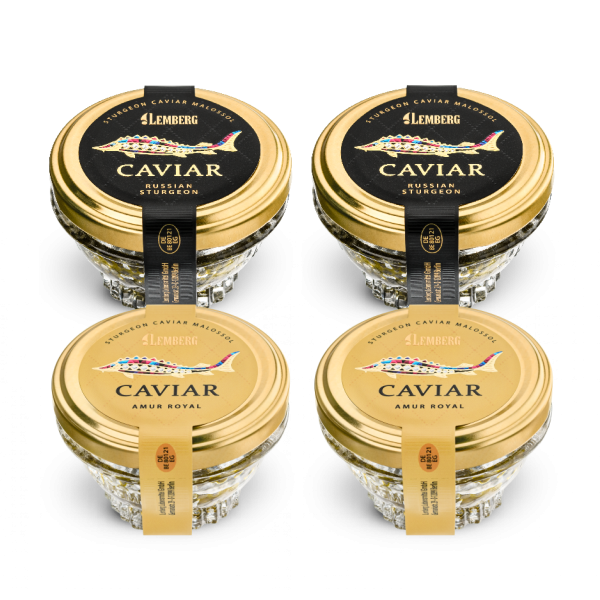 Caviar d’esturgeon AMUR ROYAL + Caviar OSIETRA