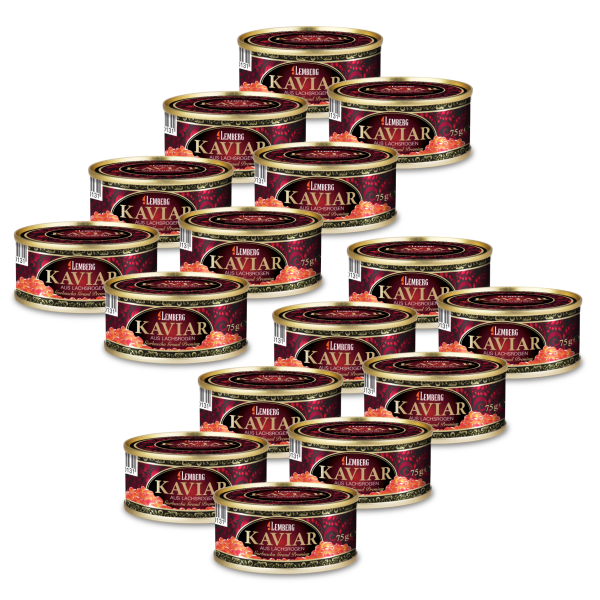 Caviar de saumon rose, GRAND PREMIUM, 16 x 75 g