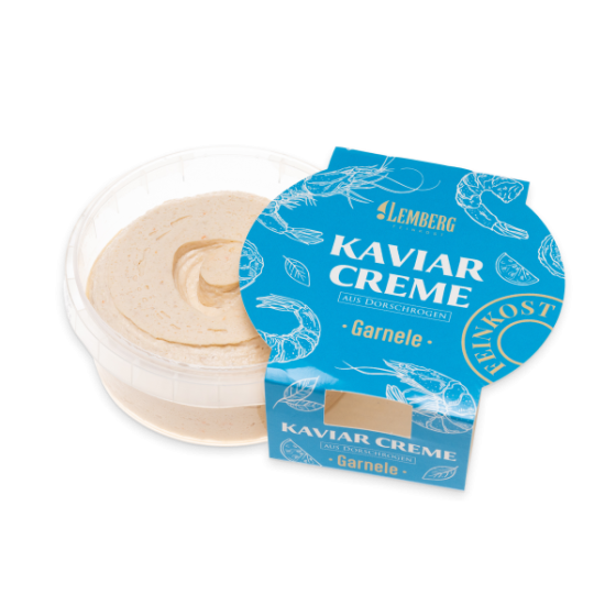 Crème d’œufs de cabillaud aux crevettes, 150 g